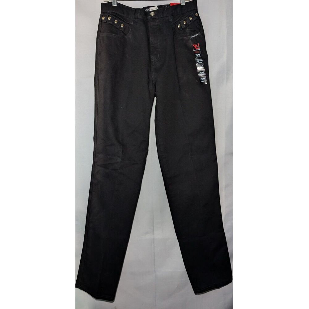 Vintage Rockies Relaxed Long Rise Black Denim Jeans Western Size 15/16 XL X-Long